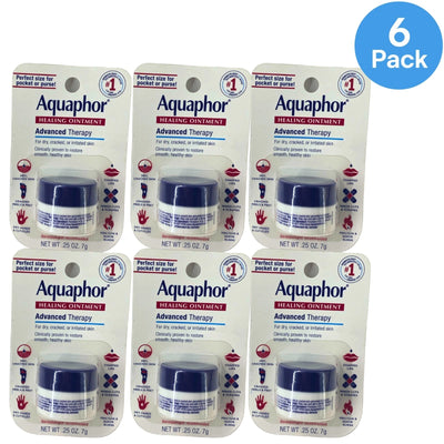 Aquaphor Healing Ointment Advanced Therapy Pocket Size 0.25 Oz Jar 6 Pack New