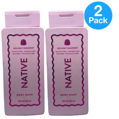 Native Holiday Gumdrop Body Wash Sulfate Free Paraben Free 18 oz 2 Pack New