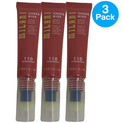 Milani Cheek Kiss Liquid Blush + Glow 110 Luminoso 0.33 fl oz (3 Pack)