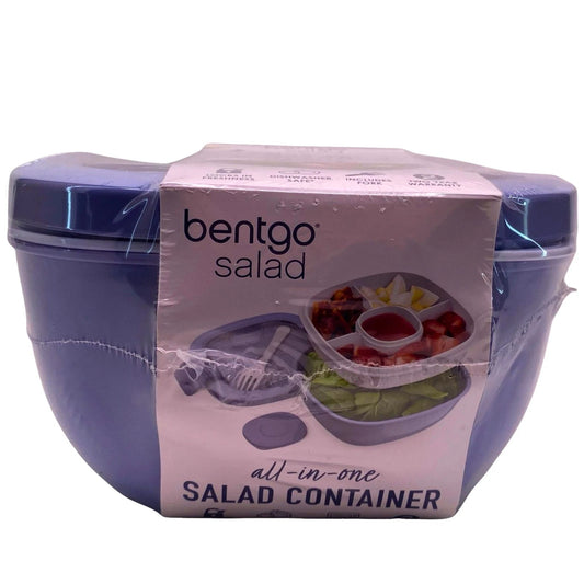 Bentgo Salad All-in-One Salad Container Purple Leak-Proof Lunch Box New