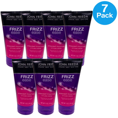 John Frieda Frizz Ease Straight Fixation Styling Crème 5 oz 7 Pack Bundle