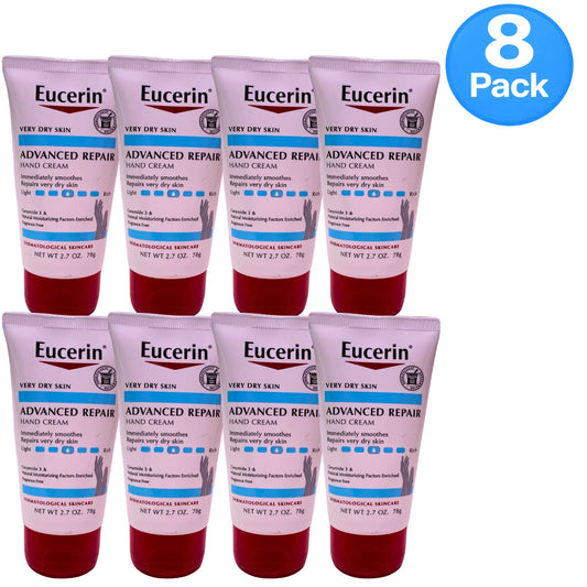Eucerin Advanced Repair Hand Cream Unscented 2.7 oz 8 Pack New