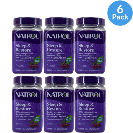 Natrol Sleep & Restore Gummies 60 Count 6 Pack New Exp 02/2027