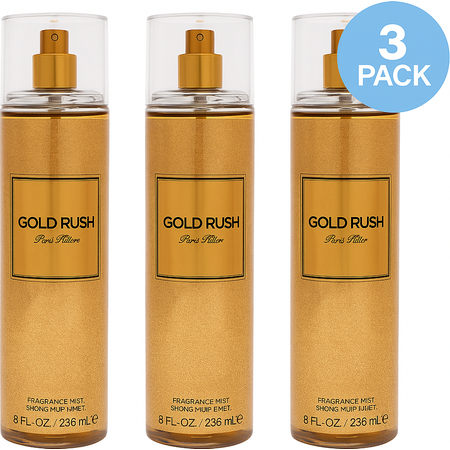 Paris Hilton Gold Rush Body Mist 8oz 3 Pack New