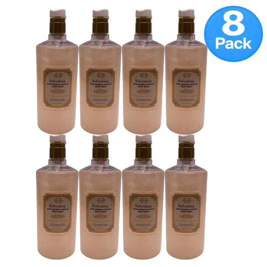 River & Rowe Rose Water & Vanilla Body Wash 32 fl oz 8 Pack New