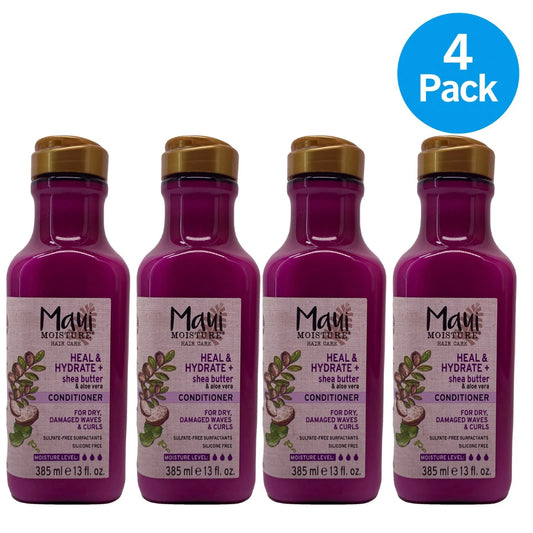 Maui Moisture Heal & Hydrate Shea Butter Conditioner 13 Oz 4 Pack New