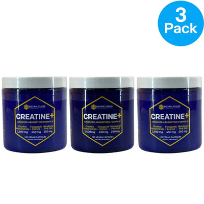 Natural Stacks Creatine+ 120 Capsules 3 Pack New Exp 01/2027