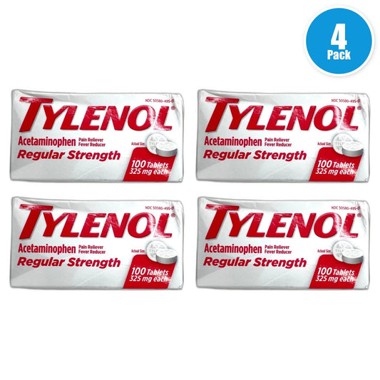 Tylenol Acetaminophen Pain Reliever Fever Reducer Exp 07/28 Pack of 4 New