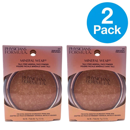Physicians Formula Mineral Wear Talc-Free Face Powder Creamy Natural 2-Pack