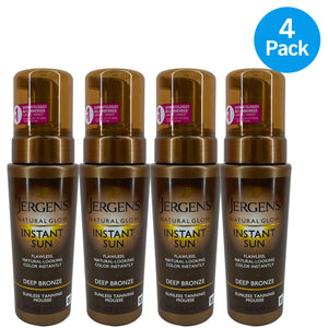 Jergens Natural Glow Instant Sun Sunless Tanning Mousse Deep Bronze 6 fl oz 4 Pa
