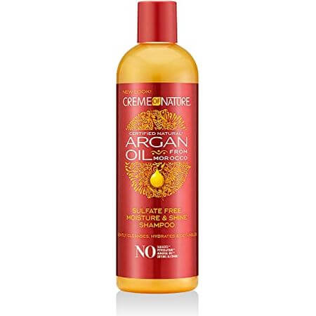 Argan Oil Shampoo by Creme of Nature, Moisture & Shine Shampoo, Sulfate Free Hair Care Formula, Nourishes, Hydrates, Detangles, 12 fl. oz.