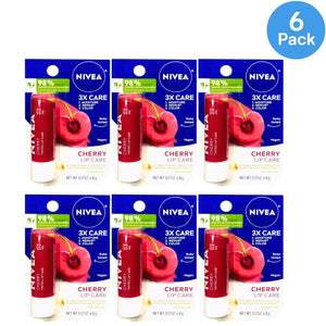 NIVEA Cherry Tinted Lip Balm 0.17 oz 6 Pack New