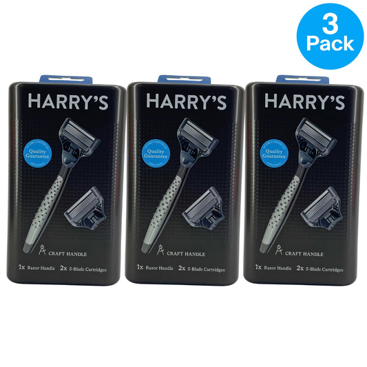 Harry's Craft Handle Razor Set 5-Blade Cartridges 3 Pack New