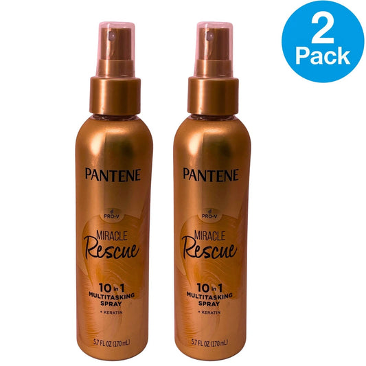 Pantene Miracle Rescue 10 in 1 Multitasking Spray with Keratin 5.7 oz 2 Pack