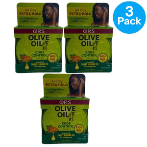 ORS Olive Oil Edge Control Hair Gel Extra Hold 2.25 oz 3 Pack New