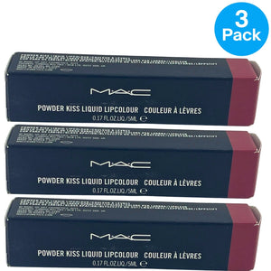 MAC Powder Kiss Liquid Lipcolour 990 More The Mehr-ier 0.17 oz 3 Pack New