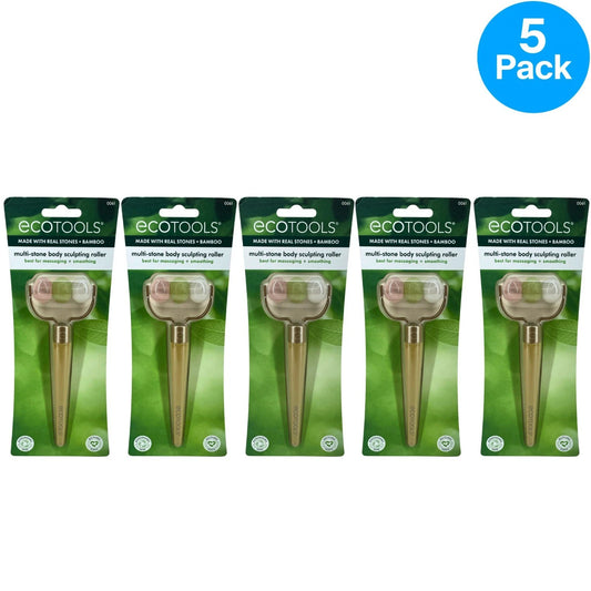 EcoTools Multi-Stone Body Sculpting Roller Rose Quartz Jade 5 Pack New