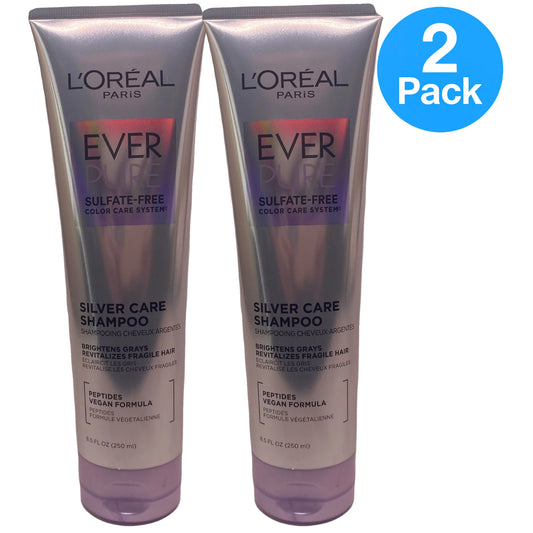 L'Oreal Paris EverPure Sulfate-Free Silver Care Shampoo Peptides 8.5 oz 2 Pack
