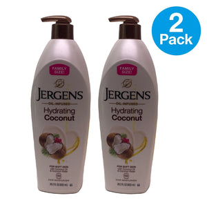 Jergens Hydrating Coconut Body Lotion 28.2 fl oz 2 Pack New