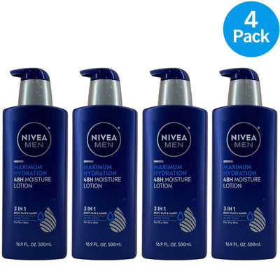 Nivea Men Maximum Hydration Lotion 16.9 Oz 4 Pack New