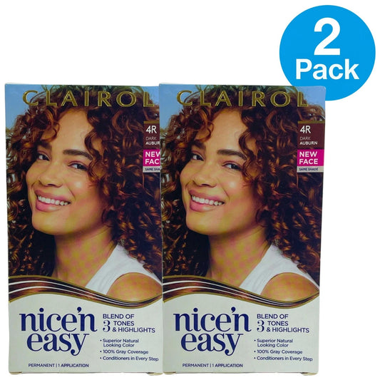 Clairol Nice'n Easy Permanent Hair Color 4R Dark Auburn 2 Pack New