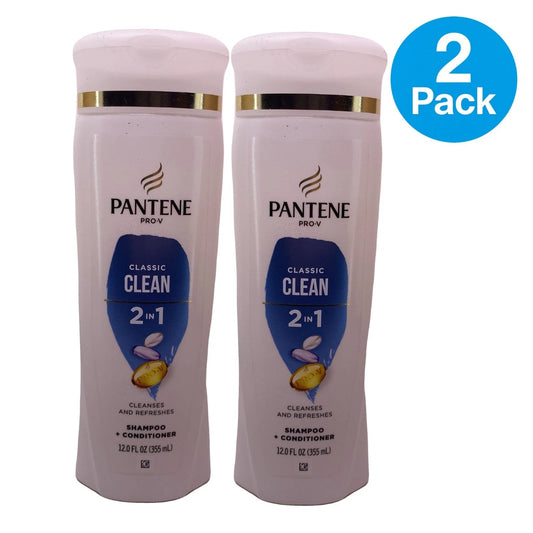 Pantene Pro-V Classic Clean 2-in-1 Shampoo Conditioner 12 fl oz 2 Pack New