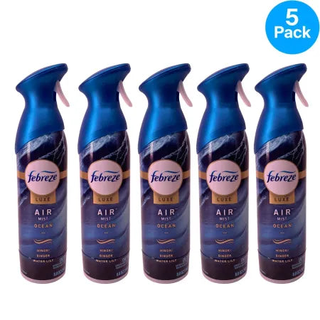 Febreze Air Mist Ocean Spray 8.8 Oz 5 Pack Odor Eliminator