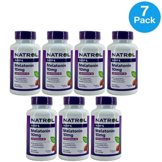 Natrol Melatonin 10mg Fast Dissolve 100 Tablets 7 Pack New Exp 09/2026