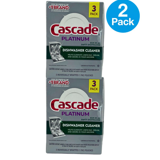 Cascade Platinum Dishwasher Cleaner 3 ct 2 Pack New