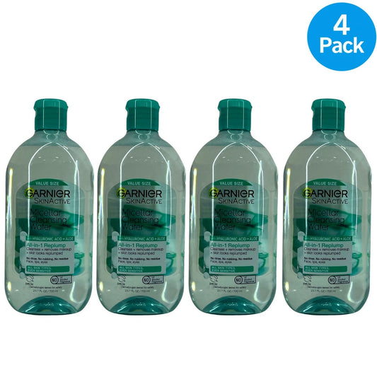 Garnier Micellar Cleansing Water Hyaluronic Acid Aloe 23.7 Oz 4 Pack New