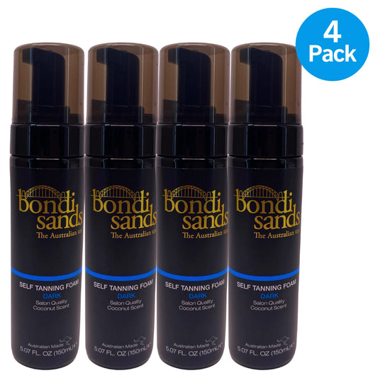 Bondi Sands Dark Self Tanning Foam Salon Quality Coconut Scent 5.07 fl oz 4 Pack