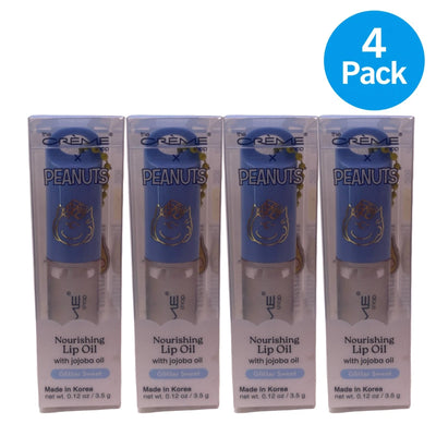 The Crème Shop x Peanuts Nourishing Lip Oil Glitter Sweet 0.12 oz 4 Pack New