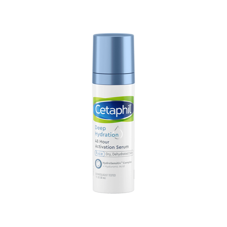 CETAPHIL Deep Hydration 48 Hour Activation Serum | 1 fl oz | 48 Hour Dry Skin Face Moisturizer for Sensitive Skin | With Hyaluronic Acid, Vitamin E & Vitamin B5 | Dermatologist Recommended