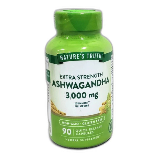 Nature's Truth Ashwagandha Capsules Extra Strength 90 Count Non Exp 11/27 New