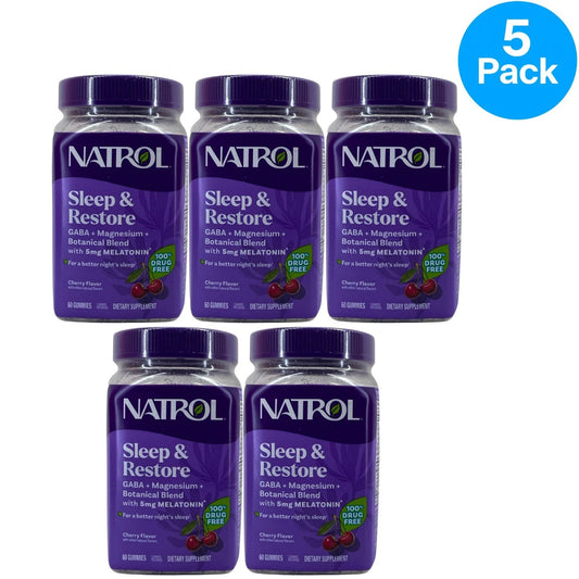 Natrol Sleep & Restore Gummies 60 Count 5 Pack New Exp 02/2027