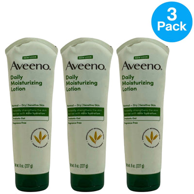 Aveeno Daily Moisturizing Lotion Fragrance Free 8 oz 3 Pack New