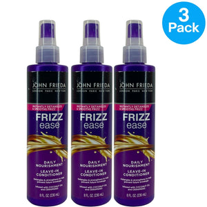 John Frieda Frizz Ease Leave-In Conditioner 8 Oz 3 Pack New