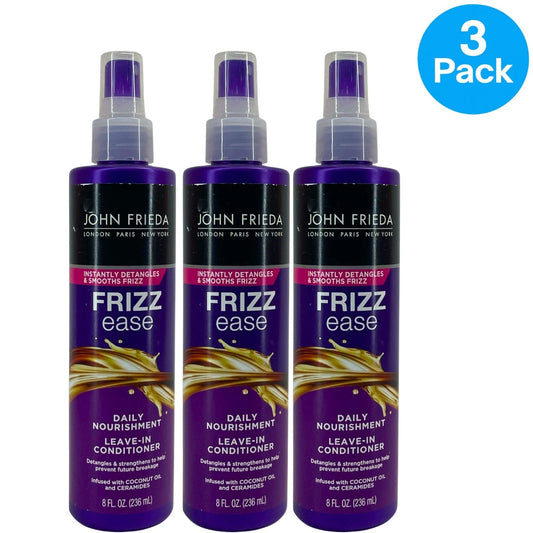 John Frieda Frizz Ease Leave-In Conditioner 8 Oz 3 Pack New