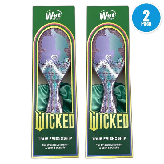 The Wet Brush Detangler Brush Scrunchie Set Wicked Collection True Pack of 2 New