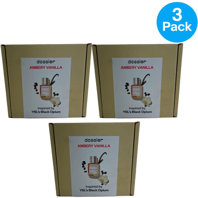 Dossier Ambery Vanilla Eau de Parfum Spray 50ml 1.7 oz 3 Pack New
