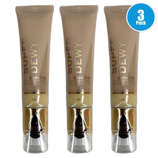 Makeup Revolution Super Dewy Skin Tint Moisturizer Fair 55ml FAIR Pack of 3 New