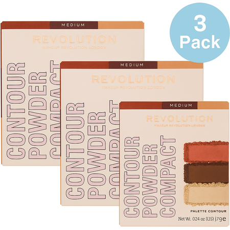 Makeup Revolution Contour Kit Deep Powder 3 Pack with professional contouring powders