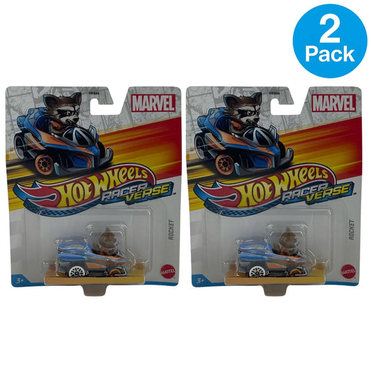 Hot Wheels RacerVerse Marvel Rocket Raccoon Die-Cast Car 2 Pack New