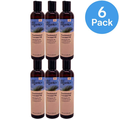 Sky Organics Fractionated Coconut Oil Hydrating Dry Oil Body Massage 8oz 6 Pack