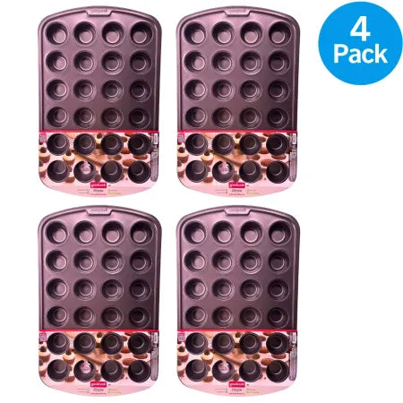 GoodCook 24 Cup Muffin Pan Nonstick Bakeware 4 Pack New