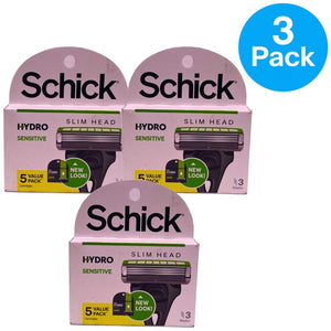 Schick Hydro Skin Comfort Slim Head Sensitive Razor Refills 5ct 3 Pack New