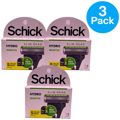Schick Hydro Skin Comfort Slim Head Sensitive Razor Refills 5ct 3 Pack New