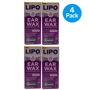 LIPO Ear Wax Cleansing Aid 0.5 fl oz 4 Pack New