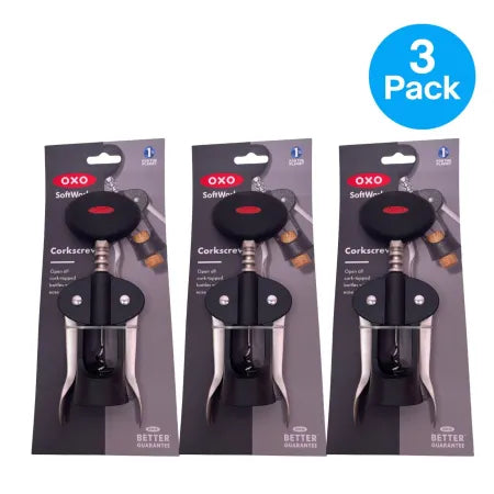 OXO SoftWorks Corkscrew Winged Wine Opener 3 Pack New
