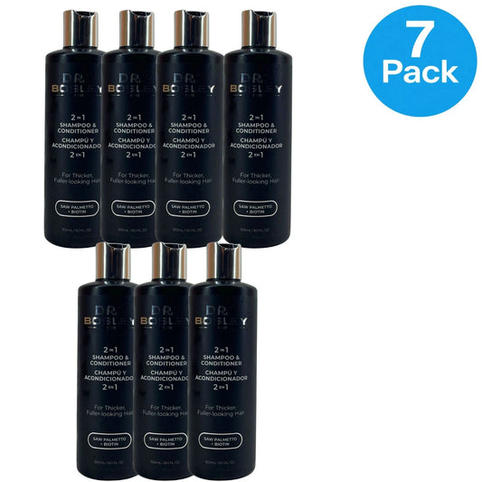 Dr. Bosley 2 in 1 Shampoo & Conditioner Saw Palmetto Biotin 10.1oz 7 Pack New